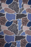 Blue and Black Color Animal Print Digitally Printed on Rangna Silk - saraaha.com - Casual, Digital Print, ethnic kurtis, Festive, home decor, kurtas, lehengas, occasional garments, Rangna Silk, shirts, SILK