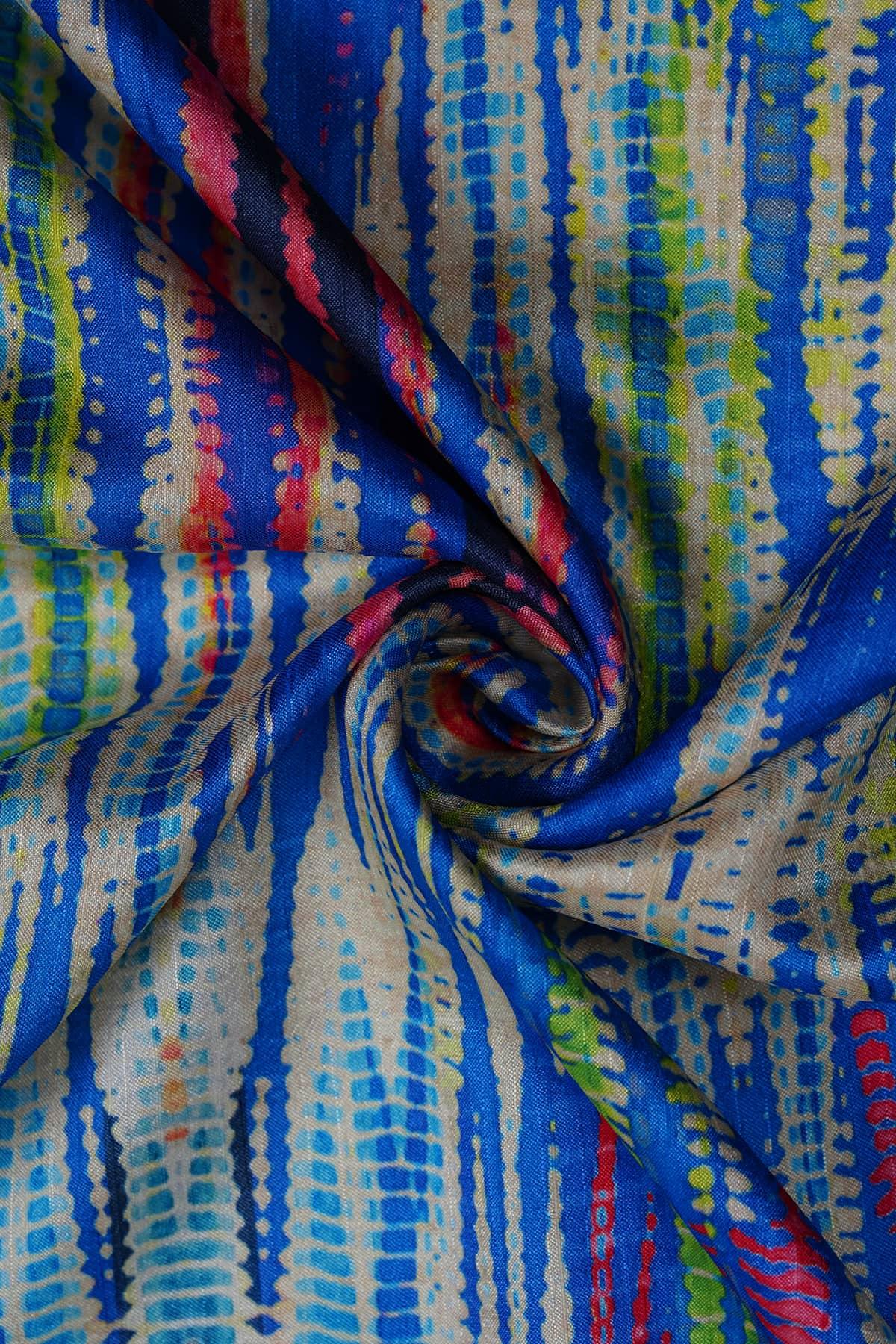 Abstract Tie and Dye Pattern Digitally Printed on Alina Silk - saraaha.com - Accessories, Casual, Comfy Casual, comfy casuals, Dazzling Festive Collection, Digital Print, Festive, Home Decor, Kurtas, Kurtis, Men's wear collection, Quirky, Shirts, SILK, Skirts, Suits, Tops Dresses, Trimmings, Women Wear