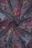 Pink and Blue Floral Pattern Digitally Printed on Nova Georgette - saraaha.com - Casual, Digital Print, Dresses, Duppatas, Festive, Georgette, Home Decor, Indo western Lehengas, Kurtas, Kurtis, Nova Georgette, Sarees, Skirts, Suits