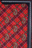 Red Paisley – Checks Pattern Digitally Printed on Halley Silk - saraaha.com - Accessories, Digital Print, Festive, Formal, Halley silk, Home Decor, Kurtas, Kurtis, Shirts, SILK, Skirts, Suits, Tops Dresses