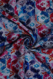 Multicolor Abstract- Square Pattern Digitally Printed on Halley Silk - saraaha.com - Accessories, Digital Print, Festive, Formal, Halley silk, Home Decor, Kurtas, Kurtis, Quirky, Shirts, SILK, Skirts, Suits, Tops Dresses