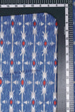 Blue and Red Color Ikat Pattern Digitally Printed on Rangna Silk - saraaha.com - Casual, Digital Print, ethnic kurtis, Festive, home decor, kurtas, lehengas, occasional  garments, Rangna Silk, SILK, skirts  shirts, suits
