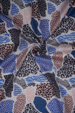 Blue and Black Color Animal Print Digitally Printed on Rangna Silk - saraaha.com - Casual, Digital Print, ethnic kurtis, Festive, home decor, kurtas, lehengas, occasional garments, Rangna Silk, shirts, SILK