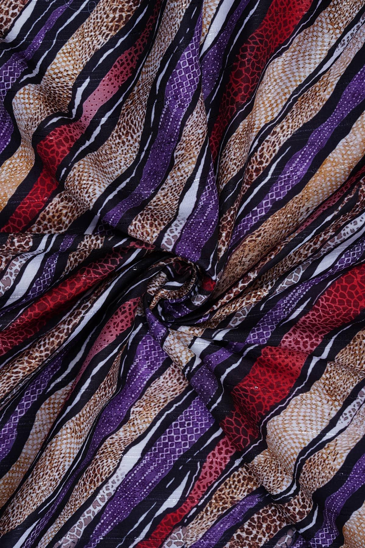 Multicolor Animal Print Digitally Printed on Halley Silk - saraaha.com - Accessories, Digital Print, Festive, Formal, Halley silk, Home Decor, Kurtas, Kurtis, Shirts, SILK, Skirts, Suits, Tops Dresses