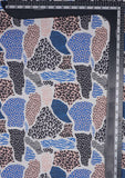 Blue and Black Color Animal Print Digitally Printed on Rangna Silk - saraaha.com - Casual, Digital Print, ethnic kurtis, Festive, home decor, kurtas, lehengas, occasional garments, Rangna Silk, shirts, SILK