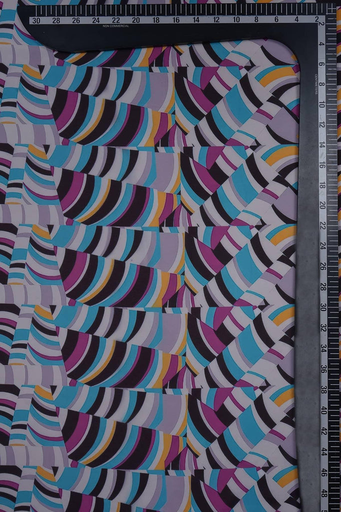 Optical Illusion Pattern Digitally Printed on Nova Georgette – Saraaha