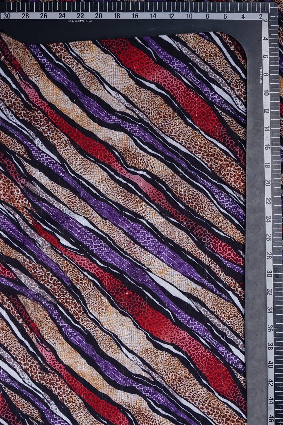 Multicolor Animal Print Digitally Printed on Halley Silk - saraaha.com - Accessories, Digital Print, Festive, Formal, Halley silk, Home Decor, Kurtas, Kurtis, Shirts, SILK, Skirts, Suits, Tops Dresses