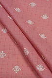 White Soft Shrub Motif Screen Printed on Cotton Fabric