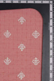 White Soft Shrub Motif Screen Printed on Cotton Fabric