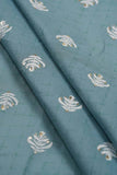 White Soft Shrub Motif Screen Printed on Cotton Fabric