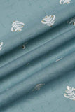 White Soft Shrub Motif Screen Printed on Cotton Fabric