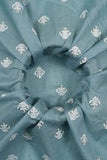 White Soft Shrub Motif Screen Printed on Cotton Fabric