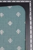 White Soft Shrub Motif Screen Printed on Cotton Fabric