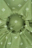 White Soft Shrub Motif Screen Printed on Cotton Fabric
