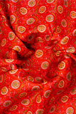 Red Chintz Pattern Digitally Printed on Halley Silk