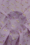 Leafy Embroidery Pintucked on Cotton Fabric