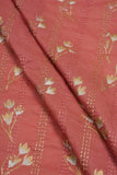 Floral Pattern Screen Printed with Alternating Pintucks on Cotton Fabric