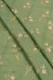 Floral Pattern Screen Printed with Alternating Pintucks on Cotton Fabric