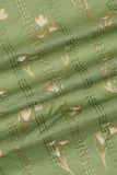 Floral Pattern Screen Printed with Alternating Pintucks on Cotton Fabric