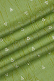 Ivory Floral Textured Print on Cotton Fabric