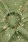 Floral Pattern Screen Printed with Alternating Pintucks on Cotton Fabric