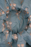 Floral Pattern Screen Printed with Alternating Pintucks on Cotton Fabric