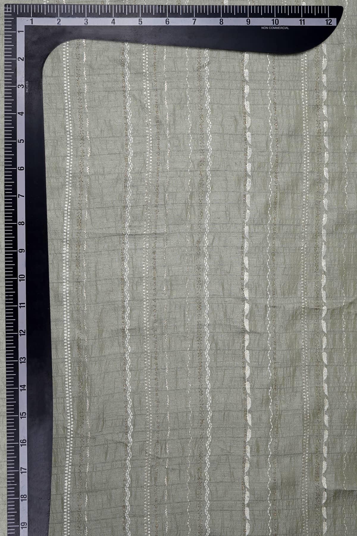 White Coloured Geometric Pattern Combined with Foil Work on Alina Silk - saraaha.com - Accessories, Alina silk, Festive, Kurtas, Kurtis, Screen Print, Screen Print Foil Work, SILK, Skirts, Suits, Tops Dresses, Trimmings