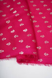 Floral Motif Foil Printed on Pink Color Charmie Satin - saraaha.com - accesories, Charmie Satin, dresses and more, gowns, indo western, kurtas, sarees, Satin, Screen Print Foil Work, skirts, Suits, tops, trimmings