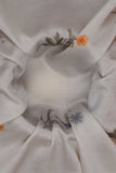 Chintz Buttis Digitally Printed on Platinum Sylvie Silk