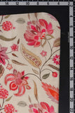 Pink Floral Seamless Pattern Digitally Printed on Sylvie Silk