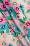 Pink and Blue Summer Gardens Digitally Printed on Kiana Silk