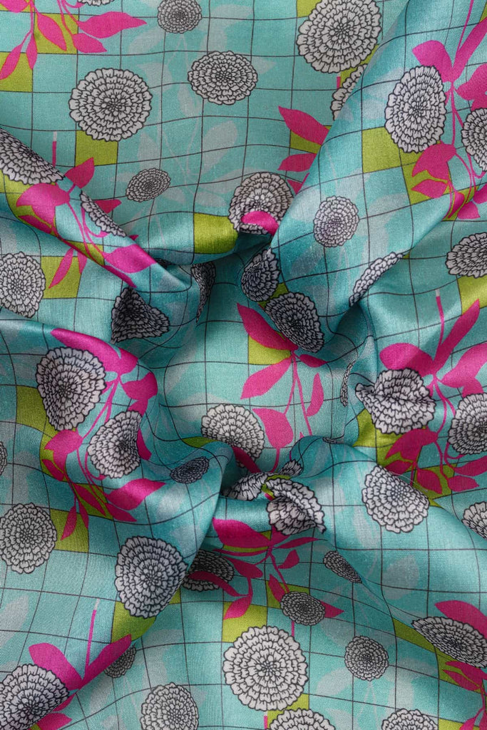 Floral Bouquets Digitally Printed on Kiana Silk