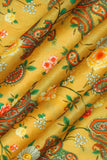 Brass Floral Chintz Pattern Digitally Printed on Halley Silk