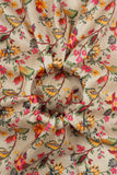 Beige Chintz Pattern Digitally Printed on Halley Silk