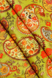 Colorful Eastern Persian Inspired Pattern Digitally Printed on Halley Silk