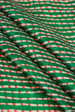 Dark Green Stripes Pattern Digitally Printed on Halley Silk