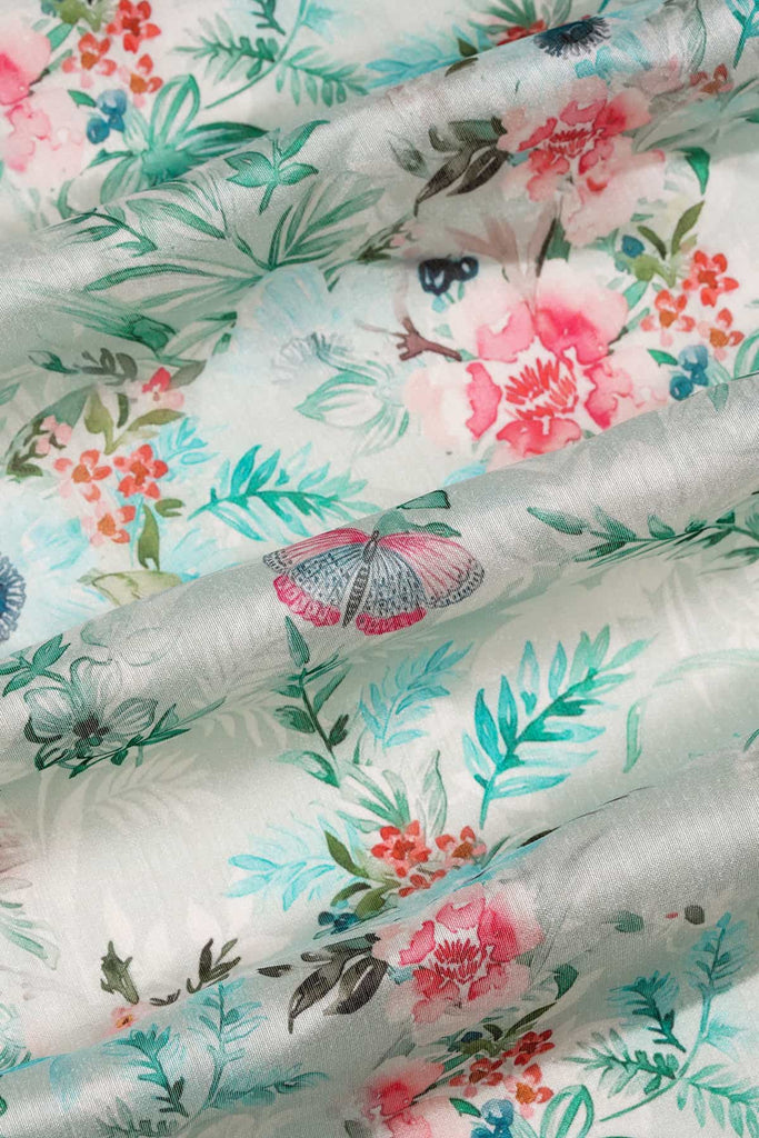 Watercolor Botanical Garden Digitally Printed on Kiana Silk