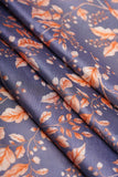 Classic Black and Gold Wild Dry Floral Pattern Digitally Printed on Kiana Silk