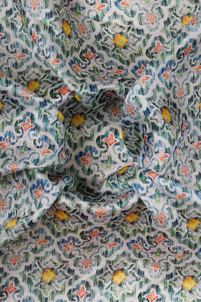 Floral Bouquets Digitally Printed on Kiana Silk