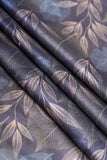 Grey Tropical Leaves Pattern Digitally Printed on Kiana Silk